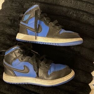 Nike Kids Black and Blue High-Top Sneakers